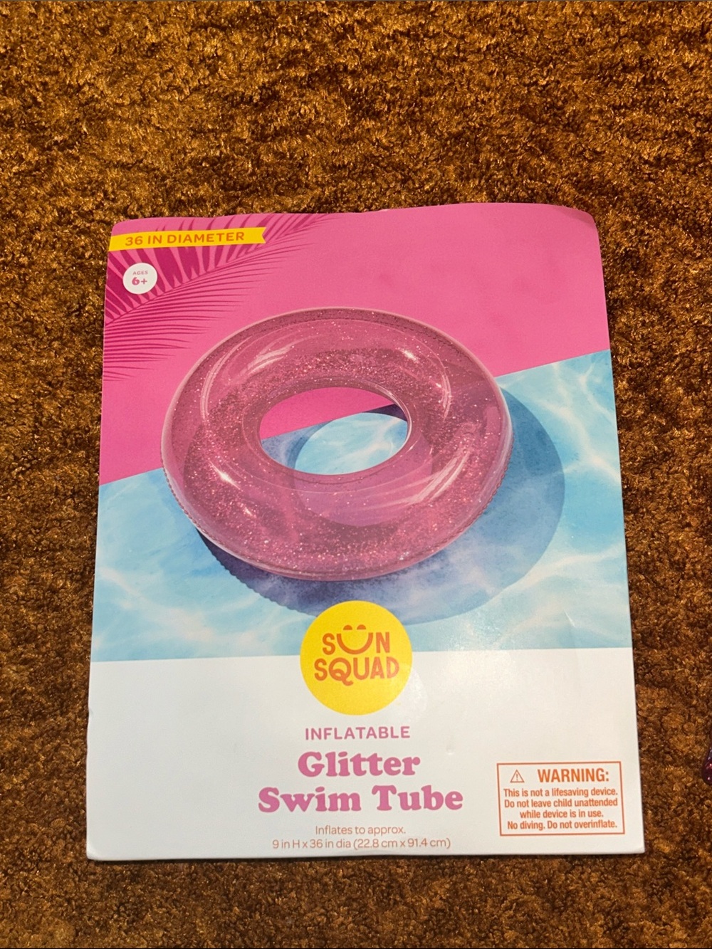 Sun Squad Kids Glitter Swim Tube - Pink